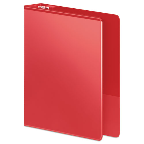 Wilson Jones Heavy-Duty Round Ring View Binder with Extra-Durable Hinge, 3 Rings, 1.5" Capacity, 11 x 8.5, Red (363341797)