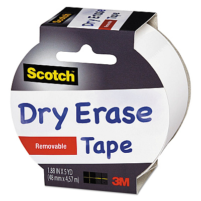 Scotch Dry Erase Tape, 3" Core, 1.88" x 5 yds, White (MMM1905RDEWHT)