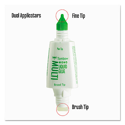 Tombow MONO Multi Liquid Glue, 0.88 oz, Dries Clear (TOM52190)