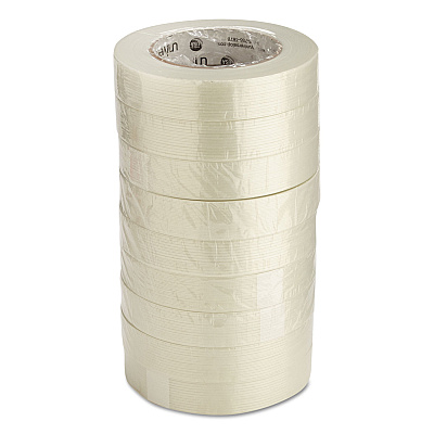 Universal 190# Medium Grade Filament Tape, 3" Core, 24 mm x 54.8 m, Clear (UNV78001)