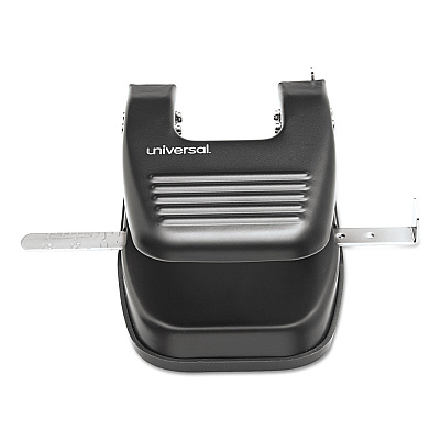 Universal 30-Sheet Two-Hole Punch, 9/32" Holes, Black (UNV74222)