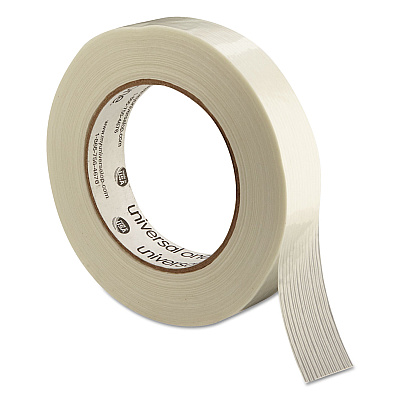 Universal 190# Medium Grade Filament Tape, 3" Core, 24 mm x 54.8 m, Clear (UNV78001)