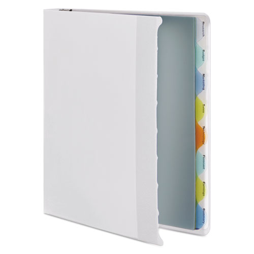 Wilson Jones View-Tab Presentation Round Ring View Binder With Tabs, 3 Rings, 1" Capacity, 11 x 8.5, White (55094)