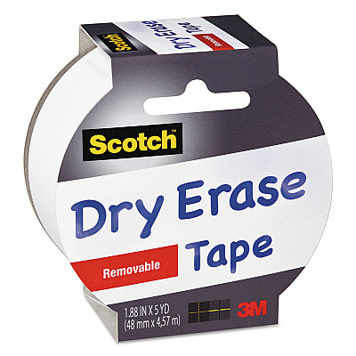 Scotch Dry Erase Tape, 3" Core, 1.88" x 5 yds, White (MMM1905RDEWHT)
