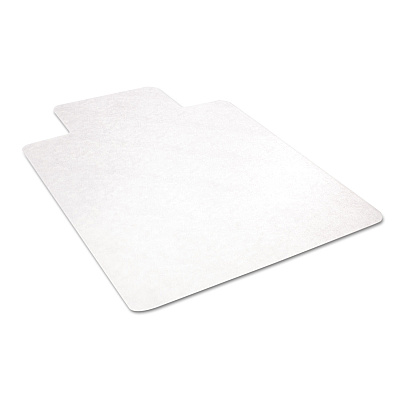 deflecto EconoMat All Day Use Chair Mat for Hard Floors, Flat Packed, 45 x 53, Wide Lipped, Clear (DEFCM21232)