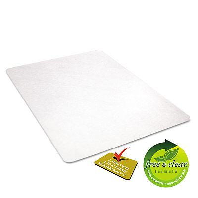 deflecto EconoMat All Day Use Chair Mat for Hard Floors, Flat Packed, 46 x 60, Clear (DEFCM21442F)