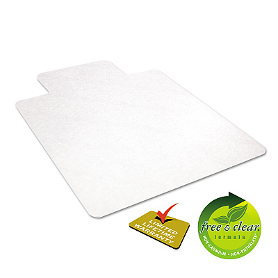 deflecto EconoMat All Day Use Chair Mat for Hard Floors, Flat Packed, 36 x 48, Lipped, Clear (DEFCM21112)