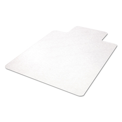 deflecto EconoMat All Day Use Chair Mat for Hard Floors, Flat Packed, 45 x 53, Wide Lipped, Clear (DEFCM21232)