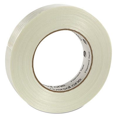 Universal 350# Premium Filament Tape, 3" Core, 24 mm x 54.8 m, Clear (UNV31624)