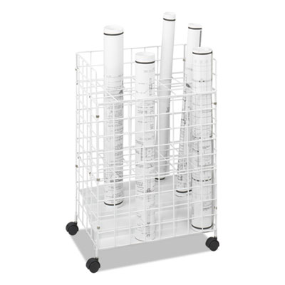 Safco Wire Roll Files, 24 Compartments, 21w X 14.25d X 31.75h, White (SAF3088)