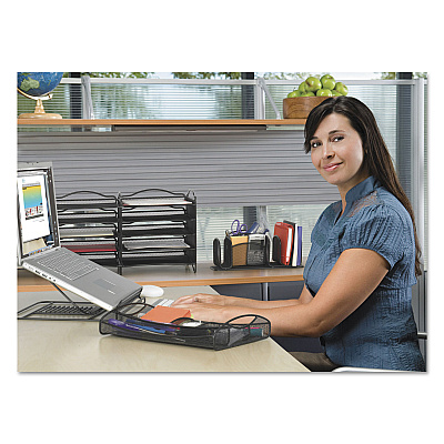 Safco Onyx Mesh Laptop Stand, 12.25" x 12.25" x 2", Black (SAF2161BL)