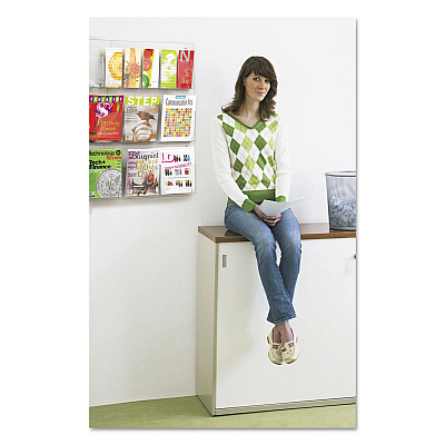 Safco Reveal Clear Literature Displays, 12 Compartments, 30w x 2d x 34.75h, Clear (SAF5606CL)