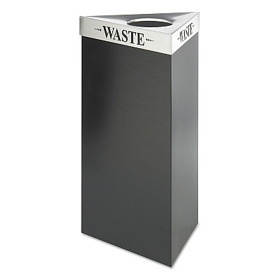Safco Trifecta Waste Receptacle Lid, Laser Cut "WASTE" Inscription, 20w x 20d x 3h, Stainless Steel (SAF9560WA)