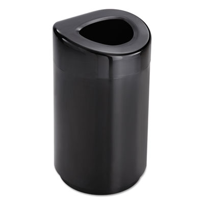 Safco Open Top Round Waste Receptacle, 30 gal, Steel, Black (SAF9920BL)