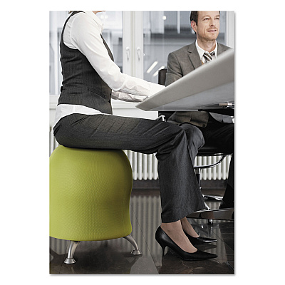 Safco Zenergy Ball Chair, Backless, Supports Up to 250 lb, Grass Fabric Seat, Silver Base (SAF4750GS)