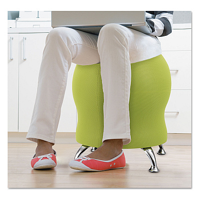 Safco Zenergy Ball Chair, Backless, Supports Up to 250 lb, Grass Fabric Seat, Silver Base (SAF4750GS)