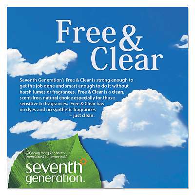 Seventh Generation Natural Liquid Fabric Softener, Free and Clear, 42 Loads, 32 oz Bottle, 6/Carton (SEV22833)