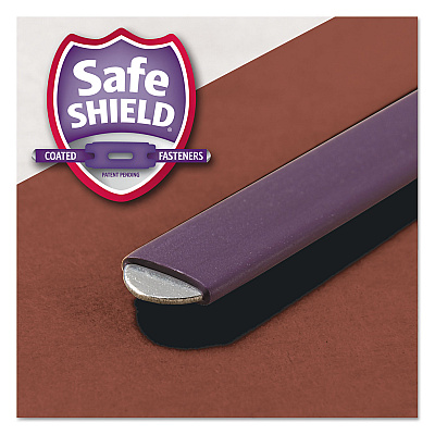 Smead Pressboard Classification Folders, Six SafeSHIELD Fasteners, 1/3-Cut Tabs, 2 Dividers, Letter Size, Red, 10/Box (SMD14230)