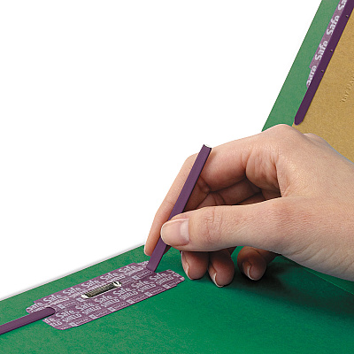 Smead Eight-Section Pressboard Top Tab Classification Folders, Eight SafeSHIELD Fasteners, 3 Dividers, Legal Size, Green, 10/Box (SMD19097)