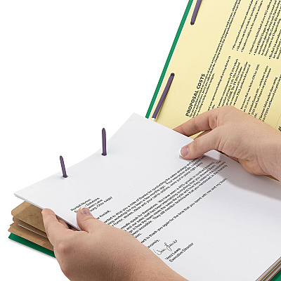 Smead Eight-Section Pressboard Top Tab Classification Folders, Eight SafeSHIELD Fasteners, 3 Dividers, Legal Size, Green, 10/Box (SMD19097)