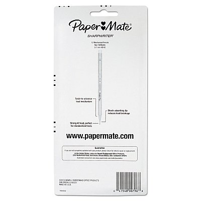 Paper Mate Sharpwriter Mechanical Pencil, 0.7 mm, HB (#2.5), Black Lead, Assorted Barrel Colors, Dozen (PAP1898483C)