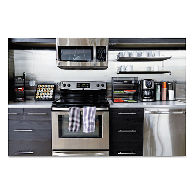 Safco Onyx Breakroom Organizers, 3 Compartments, 6 x 6 x 18, Steel Mesh, Black (SAF3290BL)