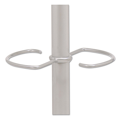 Alba Wavy Coat Tree, Six Hangers/Two Knobs/Four Hooks, 18.88w x 14d x 68.5h, Silver/Wood (ABAPMWAVE)