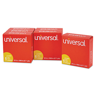 Universal Invisible Tape, 1" Core, 0.75" x 83.33 ft, Clear, 6/Pack (UNV83410)