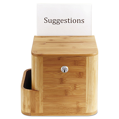 Safco Bamboo Suggestion Boxes, 10 x 8 x 14, Natural (SAF4237NA)