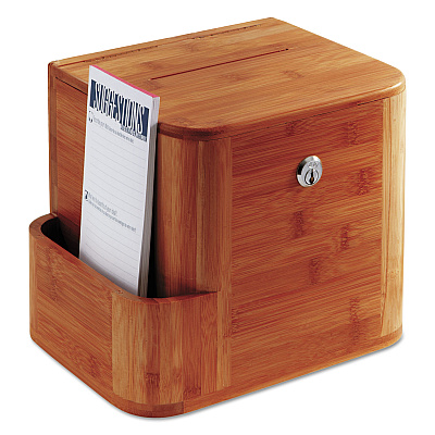 Safco Bamboo Suggestion Boxes, 10 x 8 x 14, Cherry (SAF4237CY)