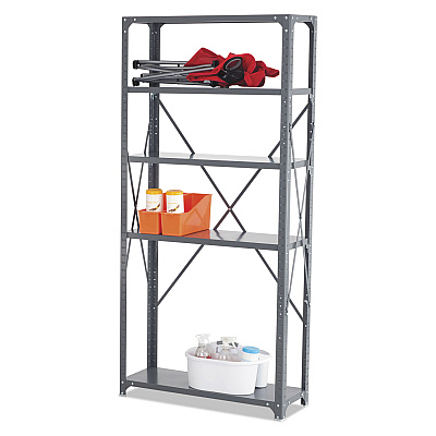 Safco Commercial Steel Shelving Unit, Five-Shelf, 36w x 12d x 75h, Dark Gray (SAF6265)