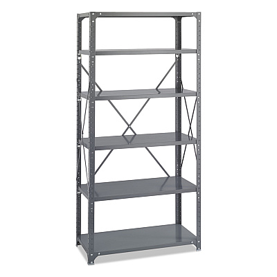 Safco Commercial Steel Shelving Unit, Six-Shelf, 36w x 18d x 75h, Dark Gray (SAF6269)
