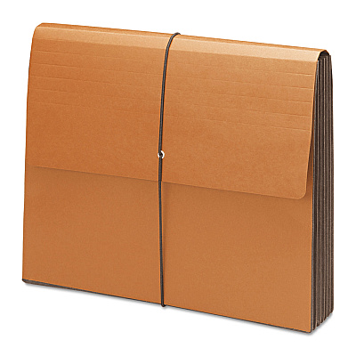 Smead Recycled Redrope Wallets, 5.25" Expansion, 1 Section, Elastic Cord Closure, Letter Size, Redrope, 10/Box (SMD71198)