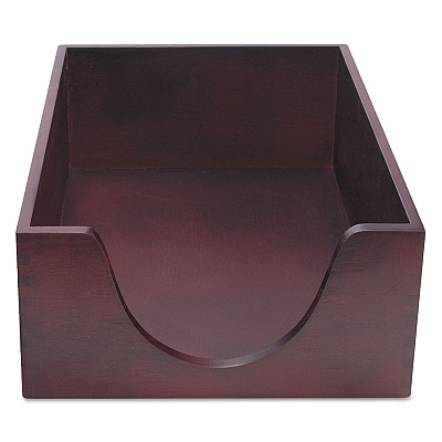 Carver Double-Deep Hardwood Stackable Desk Trays, 1 Section, Letter Size Files, 10.13" x 12.63" x 5", Mahogany (CVR08213)