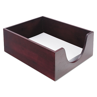 Carver Double-Deep Hardwood Stackable Desk Trays, 1 Section, Letter Size Files, 10.13" x 12.63" x 5", Mahogany (CVR08213)