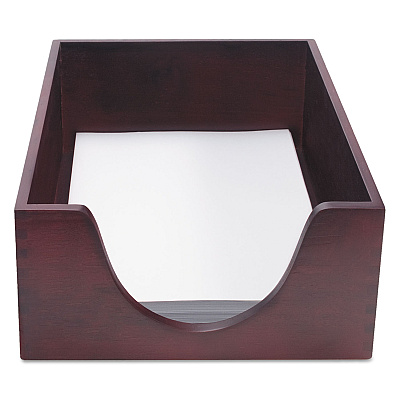 Carver Double-Deep Hardwood Stackable Desk Trays, 1 Section, Letter Size Files, 10.13" x 12.63" x 5", Mahogany (CVR08213)