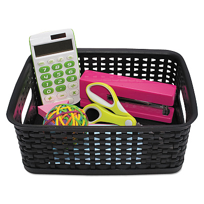 Advantus Weave Bins, 13.63 x 10.75 x 9, Black, 3/Pack (AVT40329)