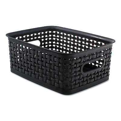 Advantus Weave Bins, 13.63 x 10.75 x 9, Black, 3/Pack (AVT40329)