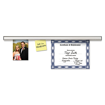 Advantus Grip-A-Strip Display Rail, 9 x 1.5, Aluminum Finish (AVT1500)