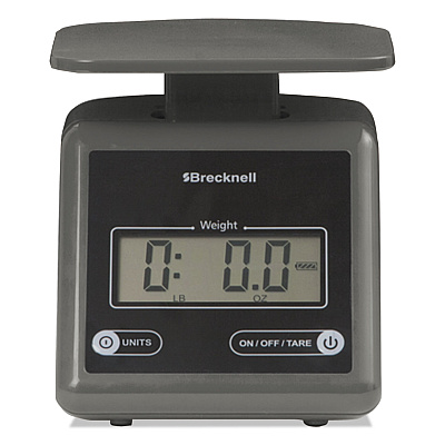 Brecknell Electronic Postal Scale, 7 lb Capacity, 5.5 x 5.2 Platform, Gray (SBWPS7)