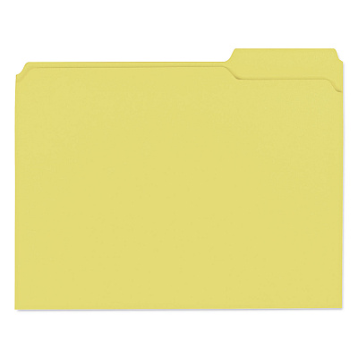 Universal Reinforced Top-Tab File Folders, 1/3-Cut Tabs: Assorted, Letter Size, 1" Expansion, Yellow, 100/Box (UNV16164)