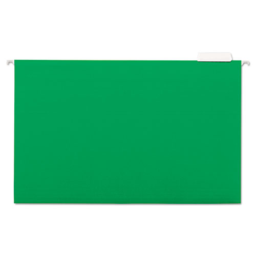 Universal Deluxe Bright Color Hanging File Folders, Legal Size, 1/5-Cut Tabs, Bright Green, 25/Box (14217)