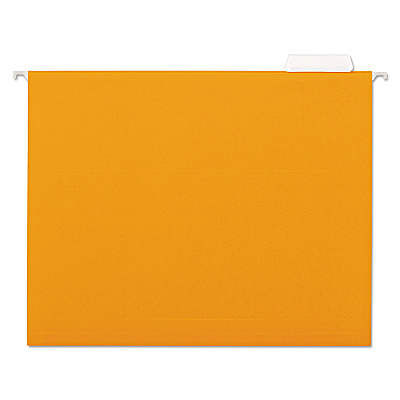 Universal Deluxe Bright Color Hanging File Folders, Letter Size, 1/5-Cut Tabs, Orange, 25/Box (UNV14122)