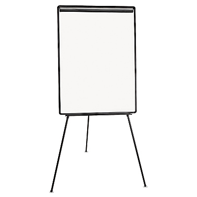 Universal Dry Erase Board with Tripod Easel, 29 x 41, White Surface, Black Frame (UNV43032)