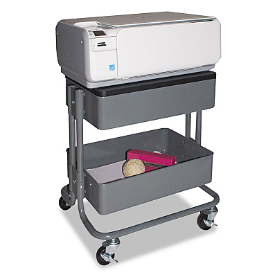 Vertiflex Adjustable Multi-Use Storage Cart and Stand-Up Workstation, 15.25" x 11" x 18.5" to 39", Gray (VRTVF51025)