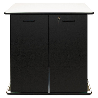 Vertiflex Refreshment Stand, Engineered Wood, 9 Shelves, 29.5" x 21" x 33", White/Black (VRT35157)