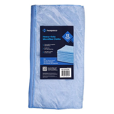 Microfiber Cloth 300 Gsm 16x16 Half-fold Blue 12 Bg 15 Bg Cs, Pack Of 12 (MFC3001616BL)