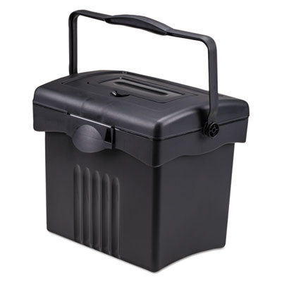 Storex File Box with Organizer, Letter Files, 14" x 11.25" x 14.5", Black (STX61502U01C)