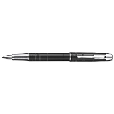 Parker IM Premium Roller Ball Pen, Stick, Fine 0.7 mm, Black Ink, Black/Chrome Barrel (PAR1931658)
