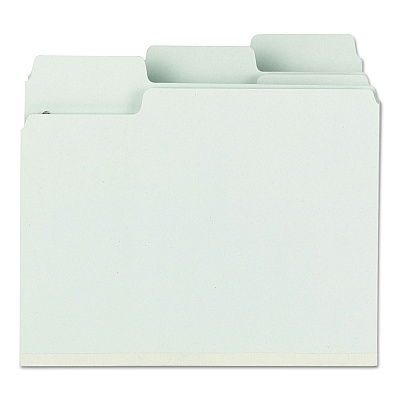 Smead SuperTab Pressboard Fastener Folders with Two SafeSHIELD Fasteners, 2" Expansion, Letter Size, Gray-Green, 25/Box (SMD14981)